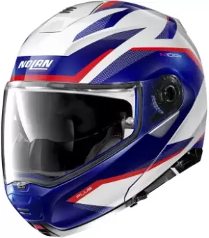 Nolan N100-5 Plus Overland N-Com Helmet, white-red-blue Size M white-red-blue, Size M