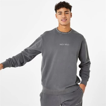 Jack Wills Jacquard Crew Sweatshirt - Slate