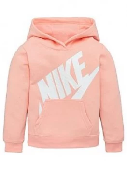 Nike Sportswear Younger Girls Futura Overhead Hoodie - Coral