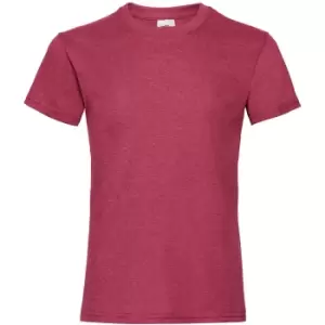 Fruit Of The Loom Girls Childrens Valueweight Short Sleeve T-Shirt (3-4) (Vintage Heather Red)