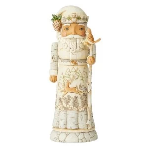 White Woodland Santa Nutcracker Figurine