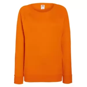 Fruit OF The Loom Ladies Fitted Lightweight Raglan Sweatshirt (240 GSM) (S) (Orange)