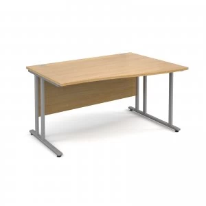 Maestro 25 SL Right Hand Wave Desk 1400mm - Silver Cantilever Frame o