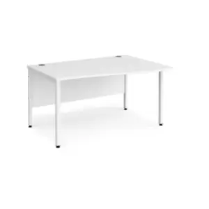 Office Desk Right Hand Wave Desk 1400mm White Top With White Frame Maestro 25 MB14WRWHWH