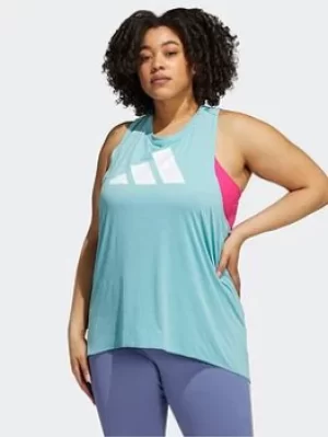 adidas 3-stripes Logo Tank Top (plus Size), Green/Purple, Size 1X, Women