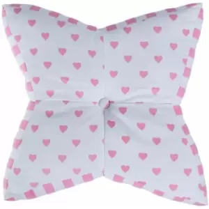 Pink Hearts Star Floor Cushion - Pink - Homescapes