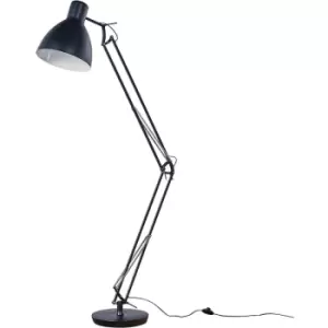 Minisun - Large Metal Adjustable Floor Lamp - Black - No Bulb