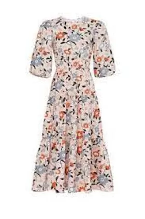 Floral Garden Seersucker Top - Pearl Blush - L (Uk 16)