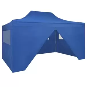 VidaXL Foldable Tent Pop-Up with 4 Side Walls 3x4.5 m Blue