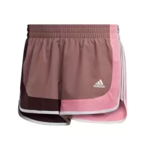 adidas Marathon 20 Colourblock Running Shorts Womens - Pink