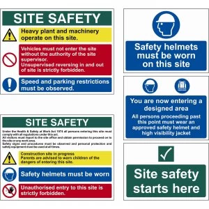 Scan Sign Construction Site Pack of 5