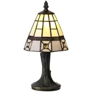 Luminosa Lighting - Tiffany Table Lamp, 1 x E14, Grey, Clear Crystal Shade