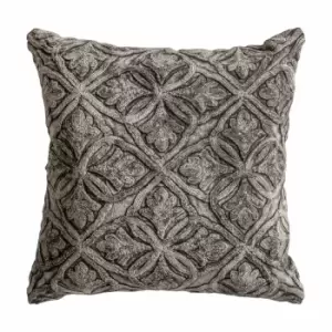 Crossland Grove Velvet Washed Cushion Grey 450x450mm