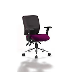 Dynamic Independent Seat & Back Task Operator Chair Height Adjustable Arms Chiro Black Back, Tansy purple Seat Medium Back