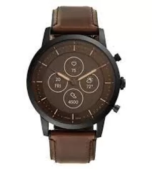 Fossil Men Hybrid Smartwatch HR Collider Dark Brown Leather