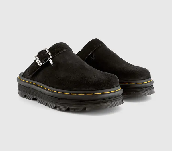 Dr. Martens Womens Zebzag Mule Black Suede, 7