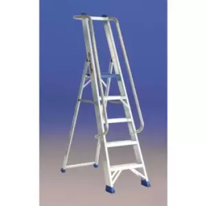 Slingsby Aluminium Stepladder With Platform, Guardrail and Handrail - 10 Steps