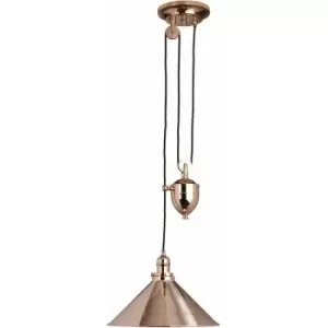 Loops - 1 Bulb Ceiling Pendant Light Fitting Polished Copper LED E27 100W Bulb