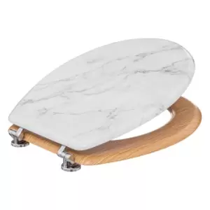 5Five Lea Toilet Seat White Marble Effect