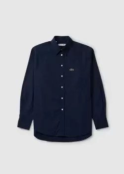 Lacoste Womens Classic Shirt With Croc Logo In Navy Blue