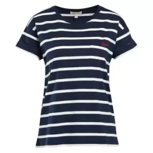 Barbour Womens Otterburn Stripe Tee Navy/White 10