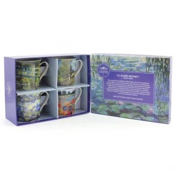 Lesser & Pavey Monet Inspired Fine China 4 Piece Mugs Set