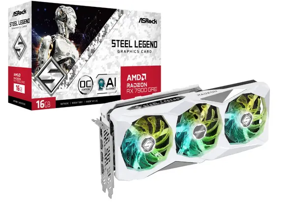 ASRock AMD Radeon 7900 GRE Steel Legend 16GB OC Graphics Card - RX7900GRE SL 16GO