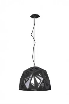 Dome Ceiling Pendant E27, Gloss Black, Polished Chrome