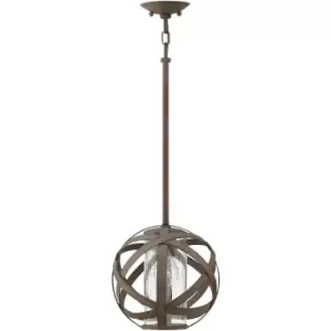 Elstead Hinkley Carson Spherical Pendant Ceiling Light Vintage Iron, IP44