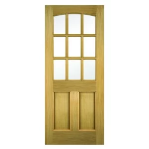 Wickes Georgia External Oak Veneer Door Glazed 2 Panel 1981 x 762mm