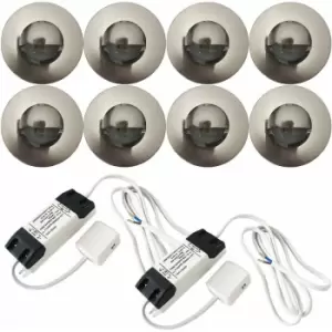 Eyelid LED Plinth Light Kit 8x Round Spotlight Kitchen Bathroom Floor Kick Panel