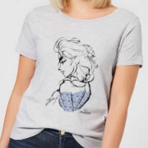 Disney Frozen Elsa Sketch Womens T-Shirt - Grey - XXL