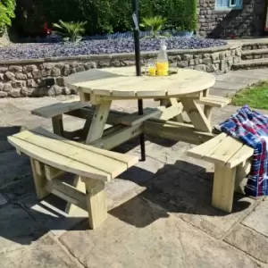 Hawthorn Westwood Round Picnic Table, Wood