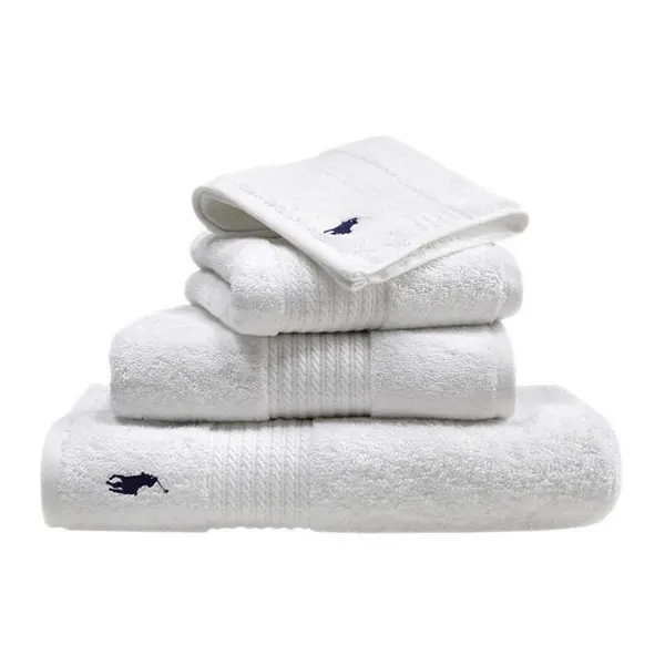 Ralph Lauren Home Player Towel - White Wash Cloth