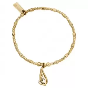 Gold Interlocking Heart and Angel Wing Bracelet GBSRB3239