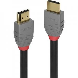 LINDY HDMI Cable 7.50 m 36966 gold plated connectors Anthracite, Black, Red [1x HDMI plug - 1x HDMI plug]