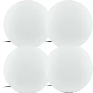 4 PACK IP65 Outdoor Garden Ball Light White Plastic 1x 40W E27 390mm Globe