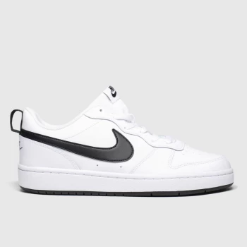 Nike White & Black Court Borough 2 Bg Trainers Youth