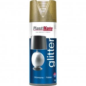 Plastikote Glitter Effect Aerosol Spray Paint 400ml Gold