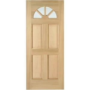 Wickes Carolina External Oak Veneer Door Glazed 4 Panel 2032 x 813mm