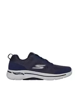 Skechers Go Walk Arch Fit Idyllic Arch Fit Athletic Engineered Mesh Lace Up Trainer, Navy, Size 7, Men