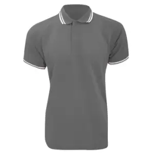 Kustom Kit Mens Tipped PiquA Short Sleeve Polo Shirt (M) (Graphite/ White)