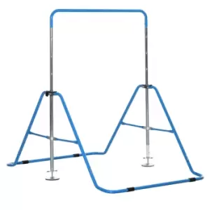 Homcom Kids Gymnastics Bar With Adjustable Height Foldable Training Bar - Blue