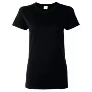Gildan Ladies/Womens Heavy Cotton Missy Fit Short Sleeve T-Shirt (XL) (Black)