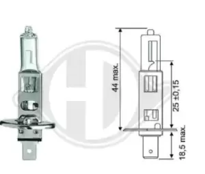 DIEDERICHS Light Bulbs H1 LID10012 Bulb, spotlight VW,AUDI,MERCEDES-BENZ,Golf IV Schragheck (1J1),POLO (9N_),PASSAT Variant (3B6)