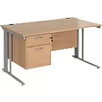 Dams International Desk MCM14P2SB 1,400 x 800 x 725 x 800 - 990 mm