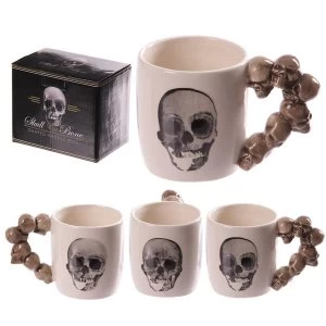 Skulls Stack Shaped Handle Ceramic Mug