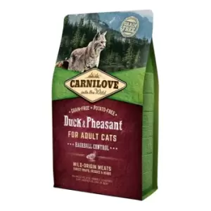 Carnilove Hairball Control Adult Duck and Pheasant Cat Food 2kg