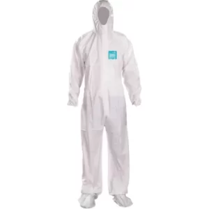 White Coveralls Hooded Size M