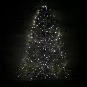 90cm 296 LED Premier Christmas Twinkling Silver Starburst Timer Tree in White